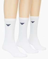 Emporio Armani skarpety męskie Calza wygodne bawełna białe 3-Pack