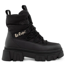 Lee Cooper buty zimowe damskie czarne ocieplane botki na zamek