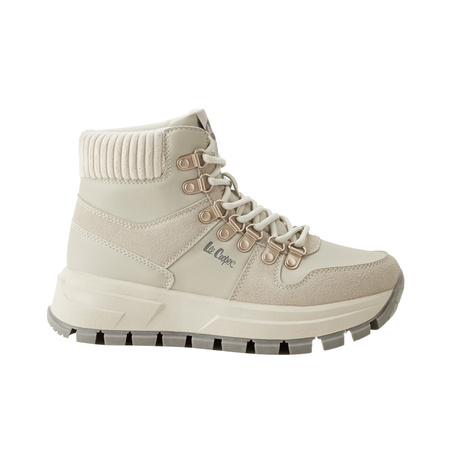 Lee Cooper buty zimowe sportowe damskie jasnoszare botki ocieplane