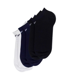Emporio Armani skarpety stopki Calza bawełna wygodne 3-Pack granatowe czarne białe